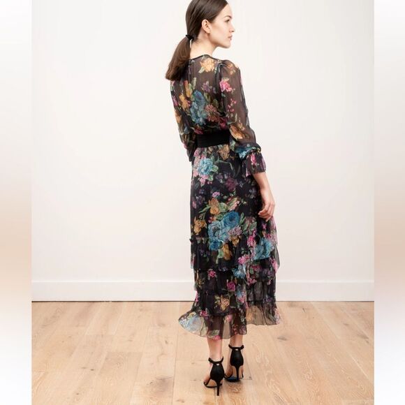 NWOT Zimmermann  ninety six Floral Black Dress - Picture 3 of 11